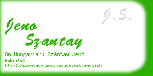 jeno szantay business card